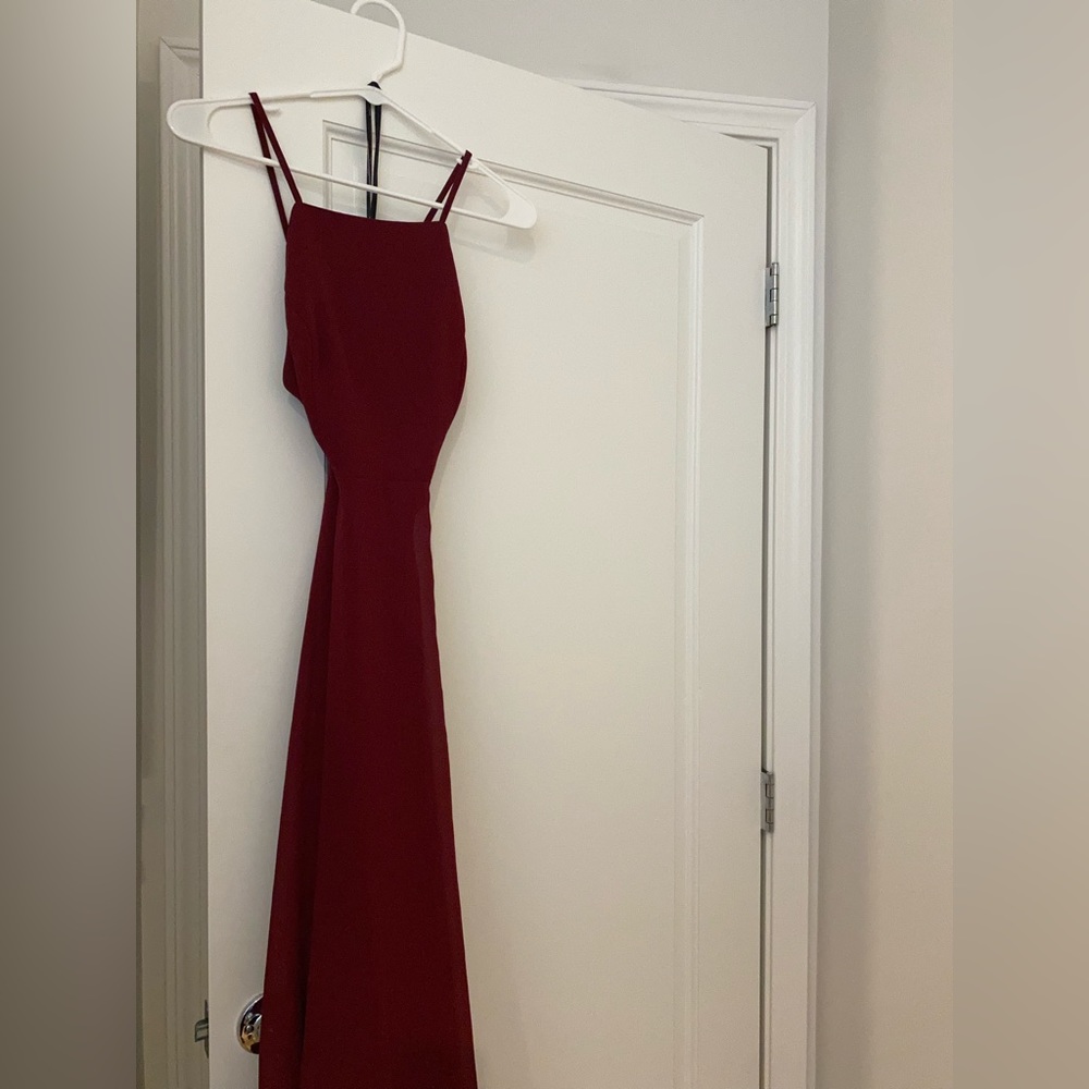 Lulus long red dress